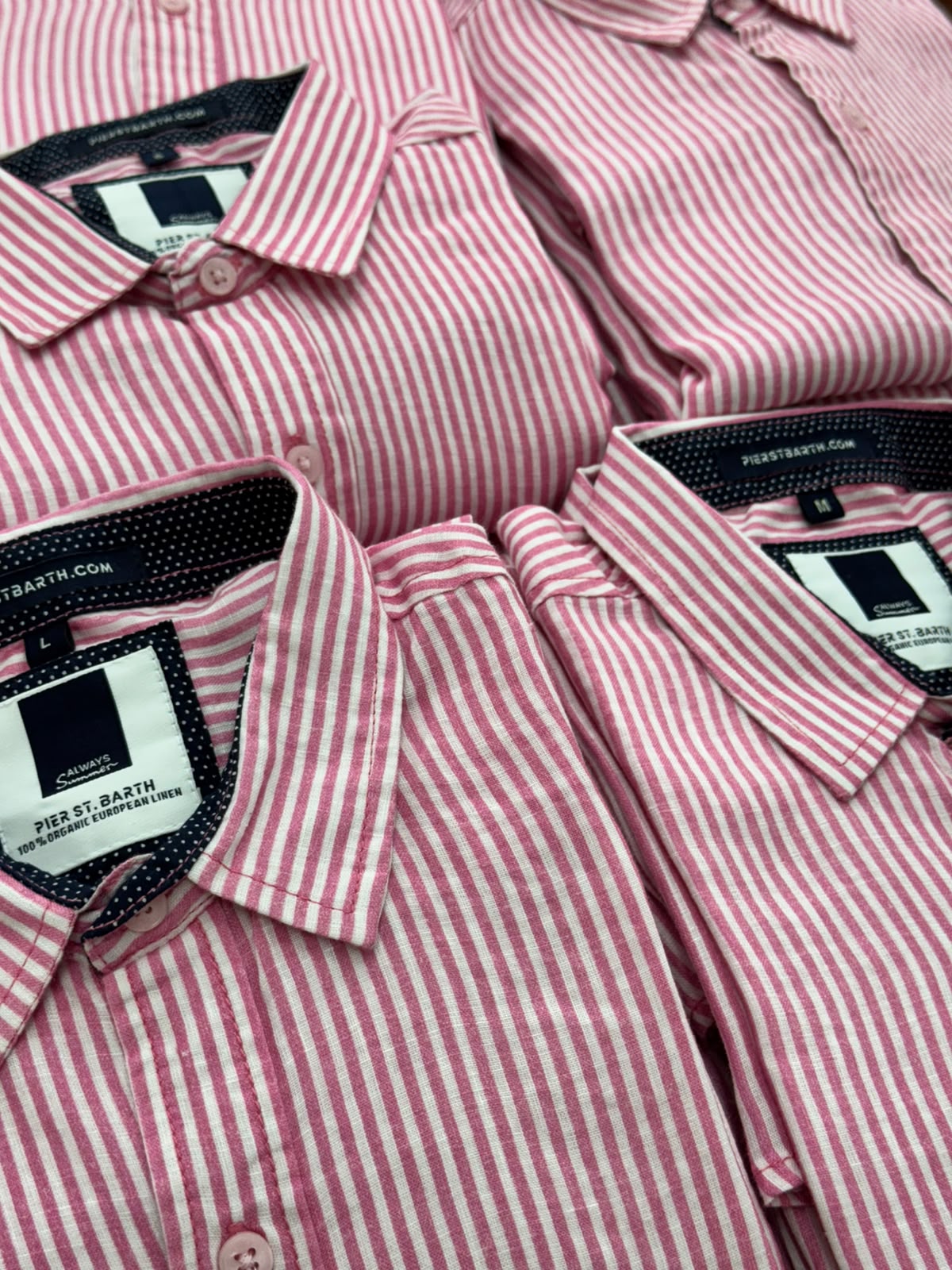 Men's St Barth Patterned Linen Long Sleeve Shirts - Classic Stripes