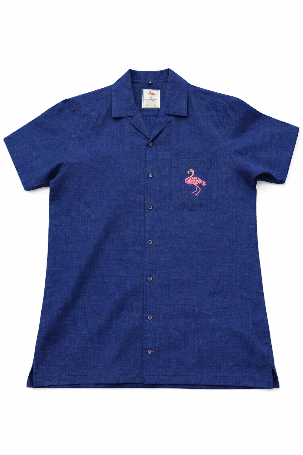 Men's Mustique Flamant St Barth Short Sleeve Linen Shirt