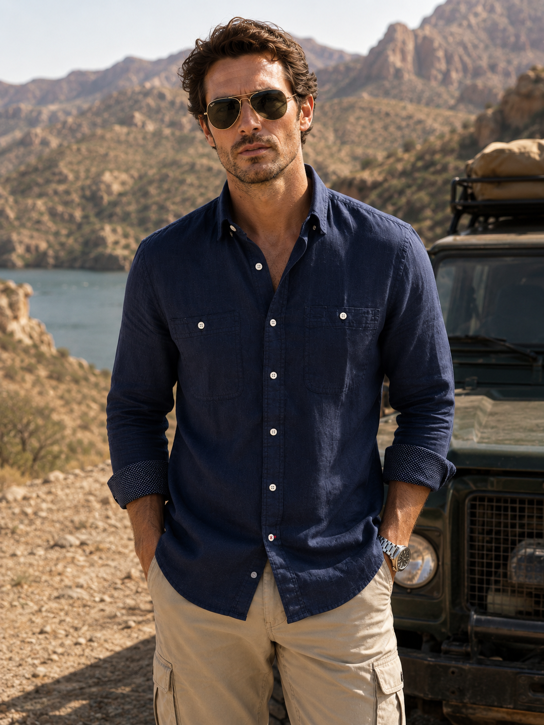 Men's Long Sleeve Yellowstone Linen Shirt