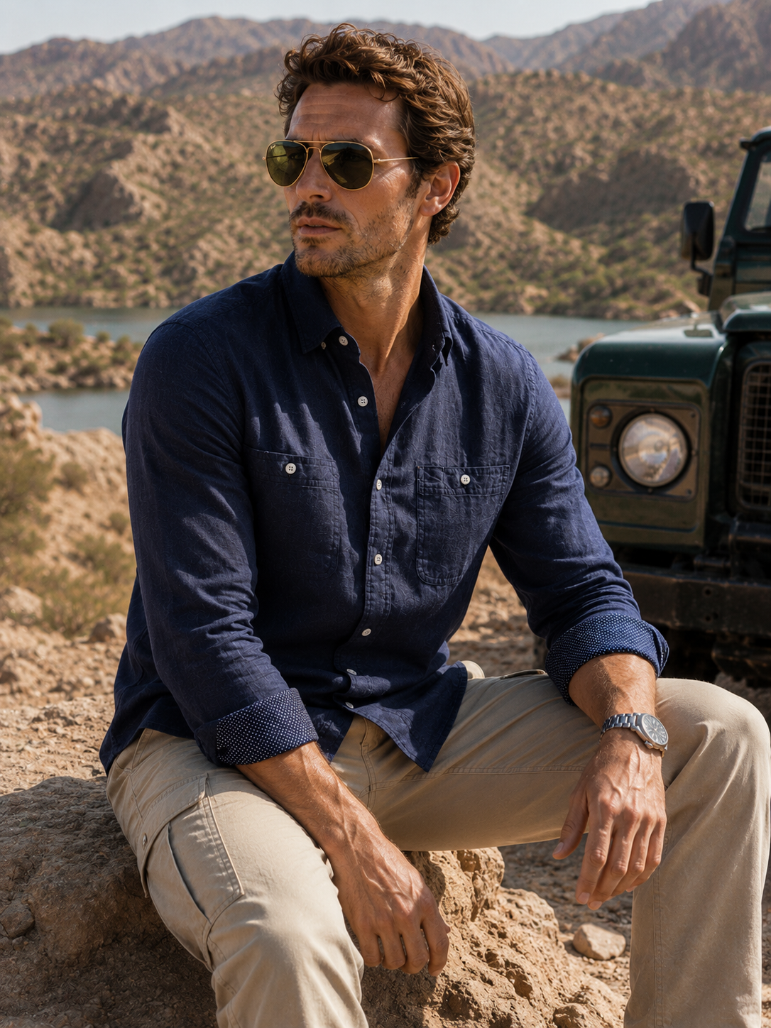 Men's Long Sleeve Yellowstone Linen Shirt