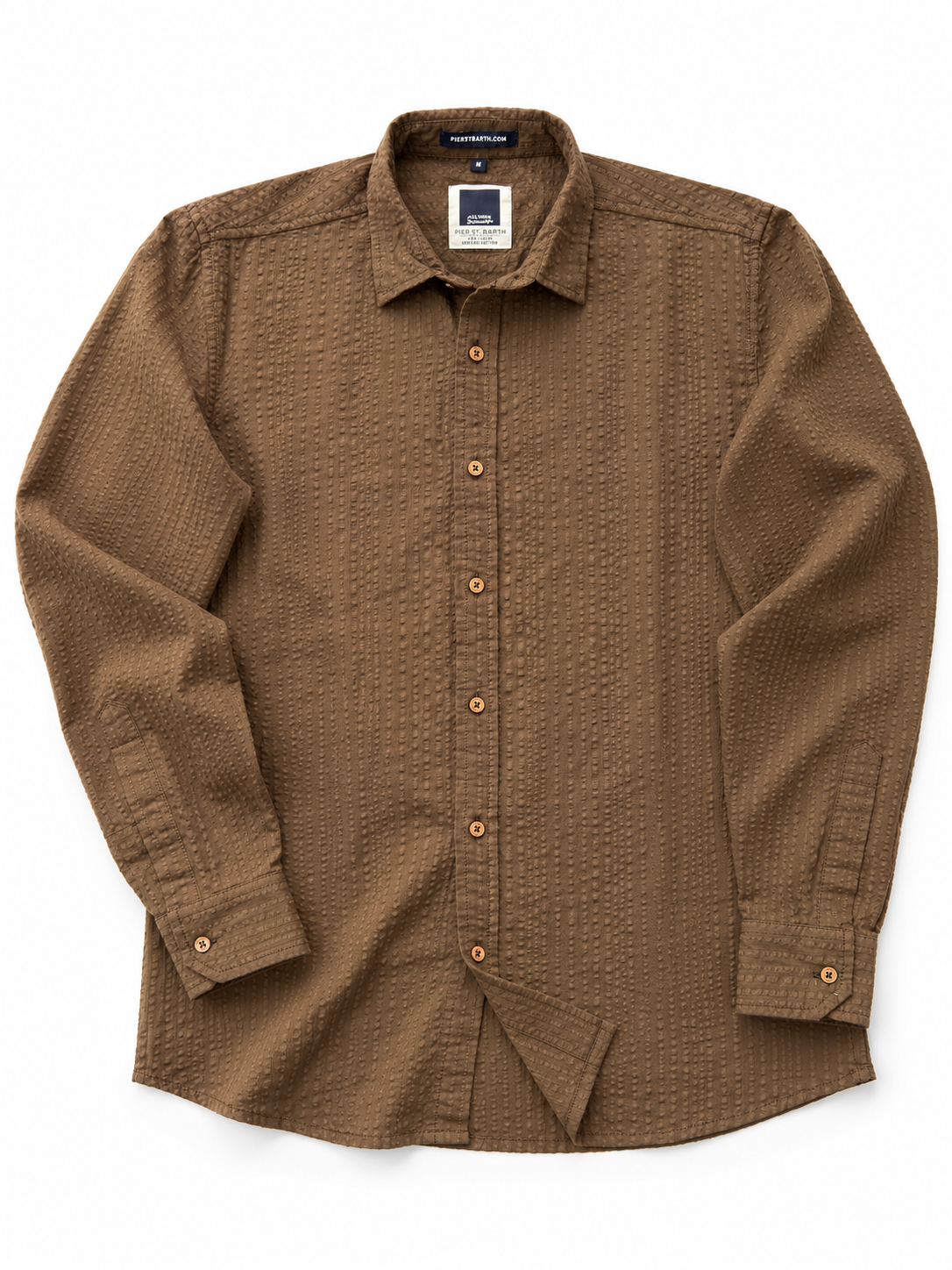 Men's Palmer Solid Organic Cotton Seersucker Shirt
