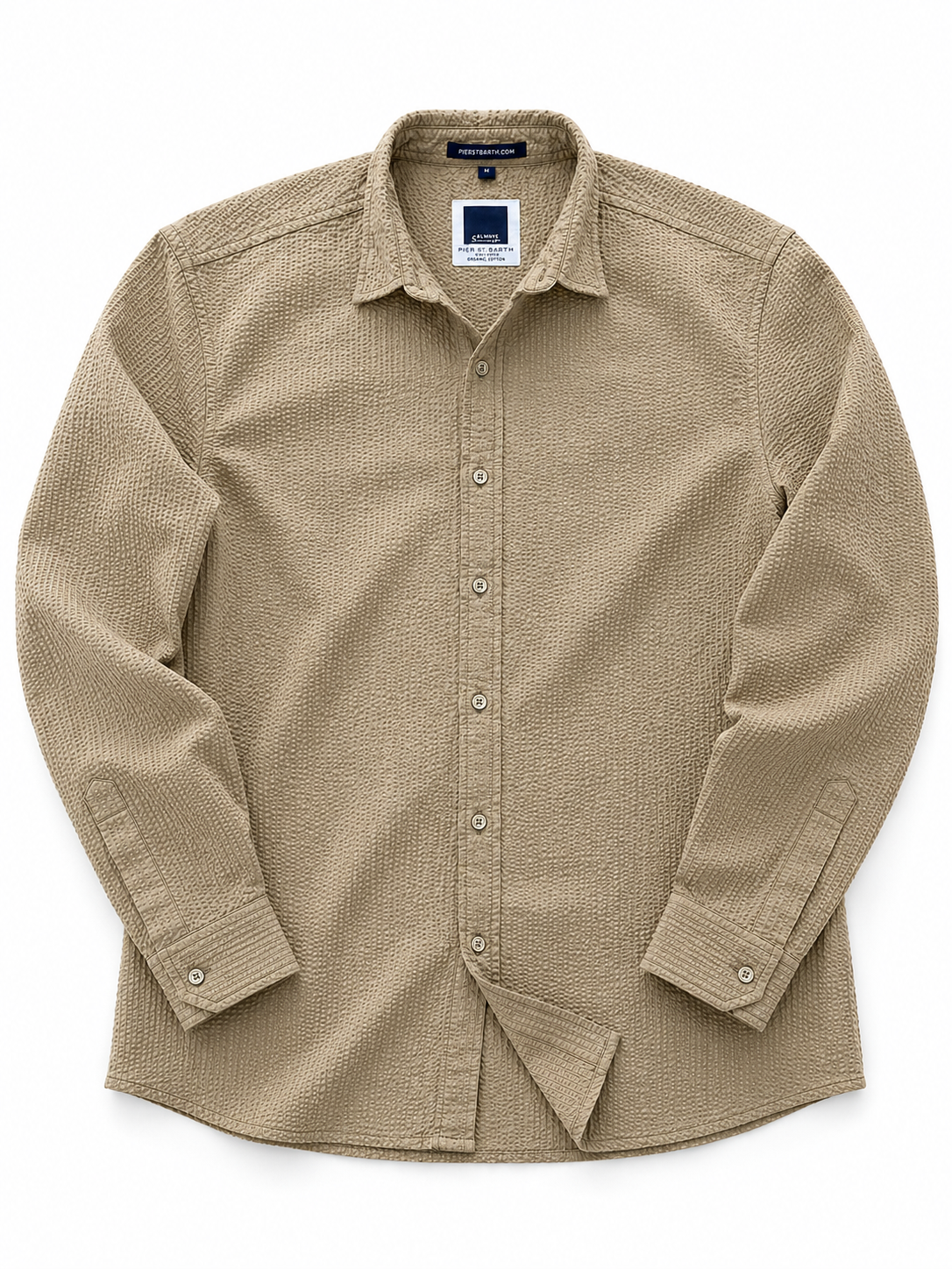 Men's Palmer Solid Organic Cotton Seersucker Shirt