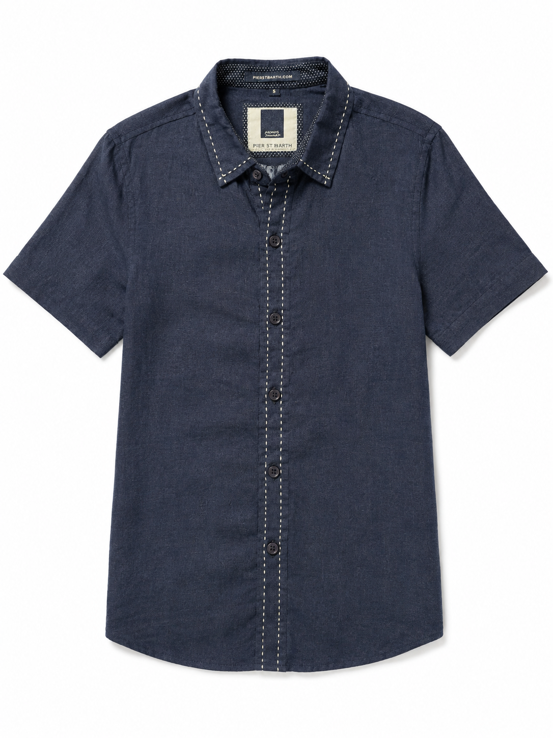 Men's Positano Saddle Stitch Short Sleeve Linen Shirt