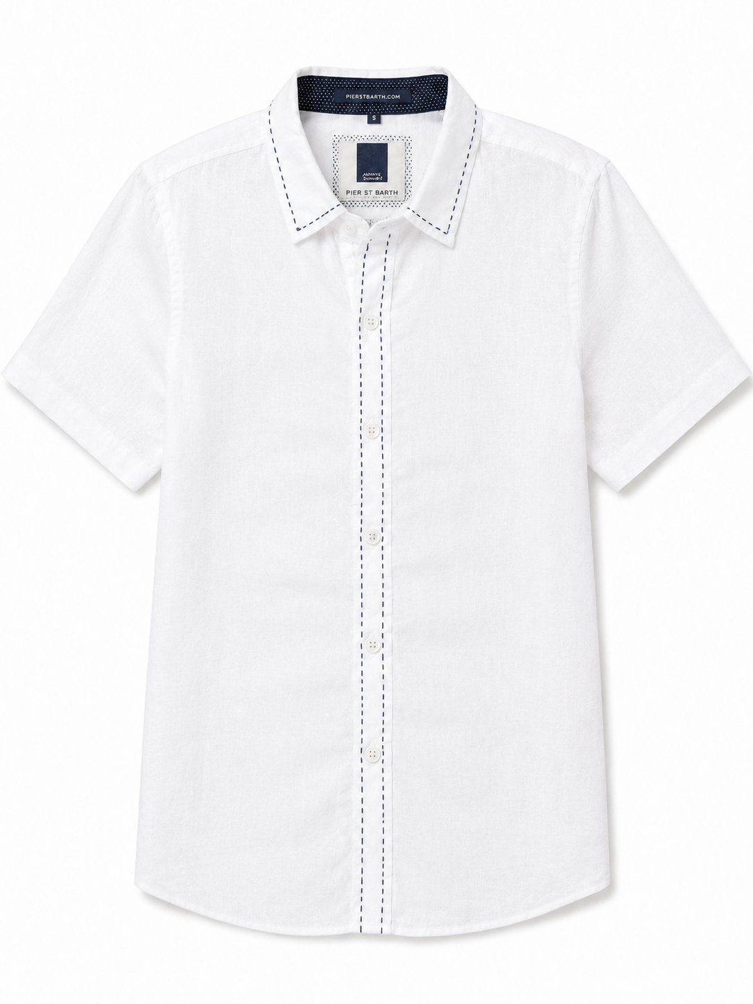 Men's Positano Saddle Stitch Short Sleeve Linen Shirt