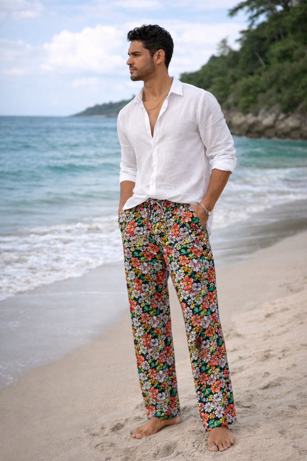 beach dress pants mens Janmid Mens Casual Linen Pants Elastic Waist Drawstring Beach Summer Pants Lightweight Linen Trousers Black S at Amazon Men's Clothing store