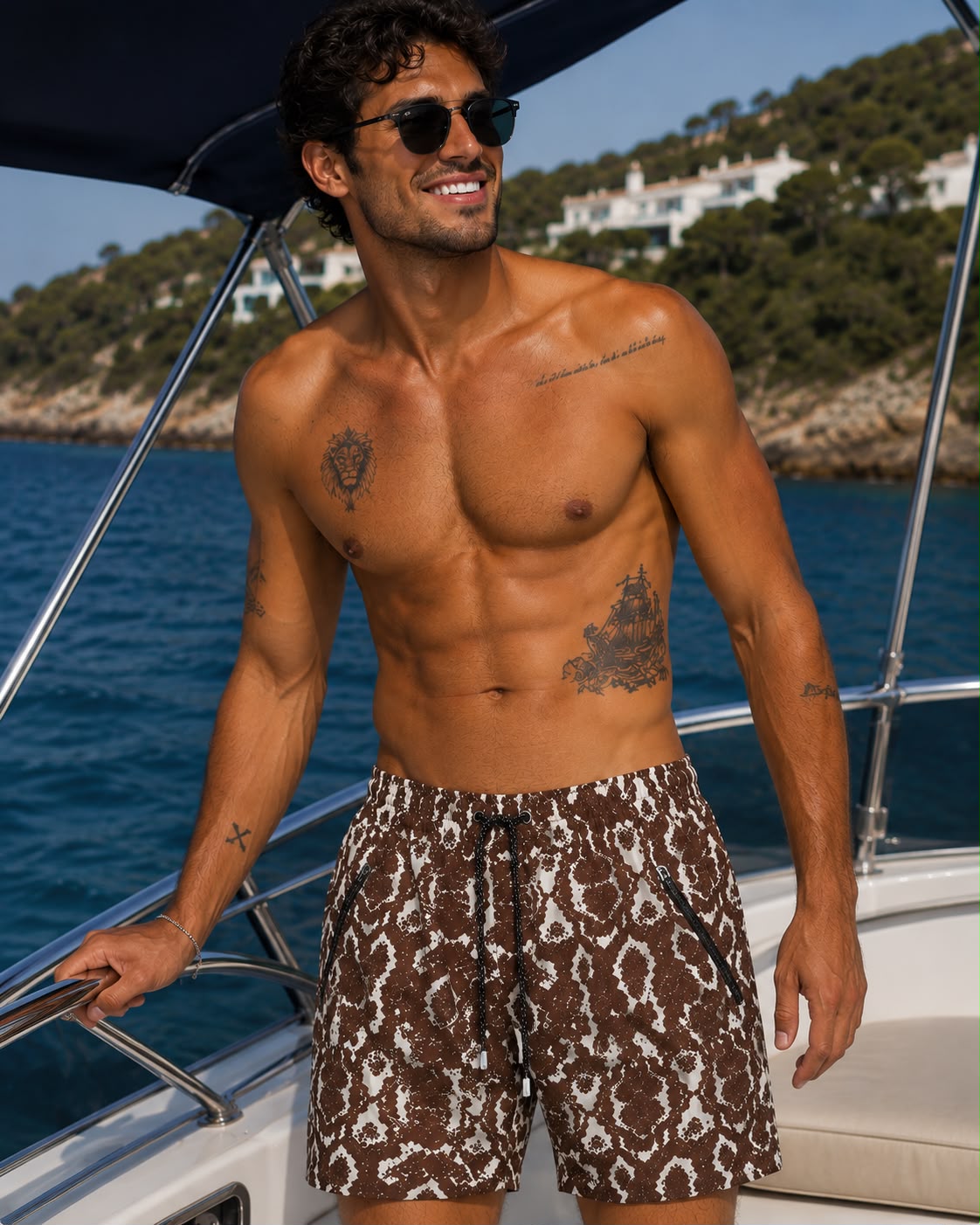 Men's Odyssey Patterned Hybrid Swim Shorts