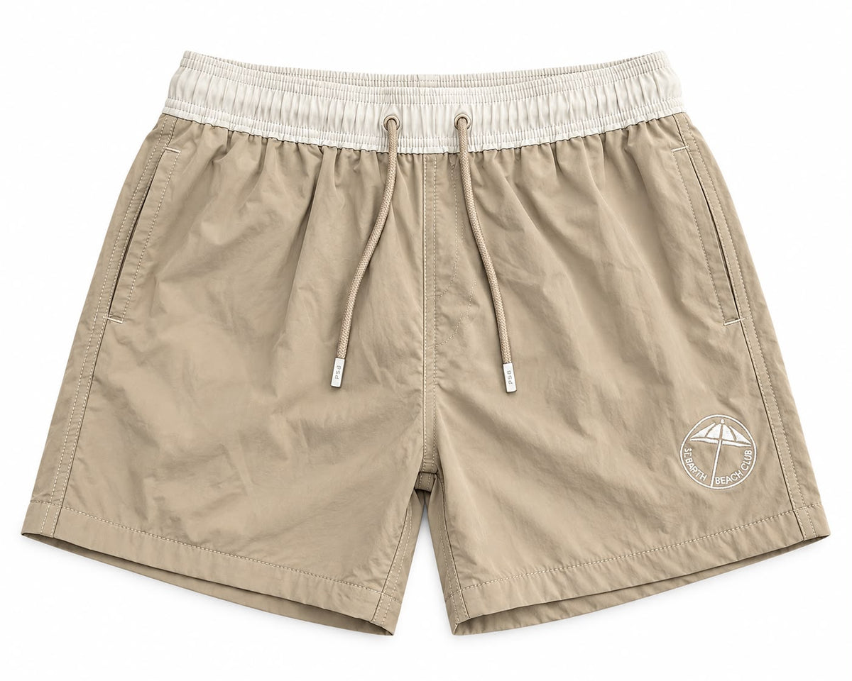 Pier Terra Collection - Light Beige Brown Swim Shorts for Men