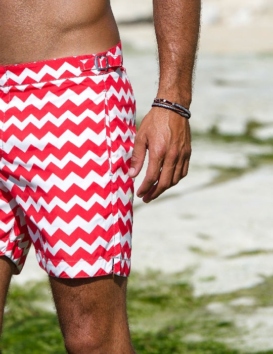 Hamptons Tailored Swim Shorts - Chevron